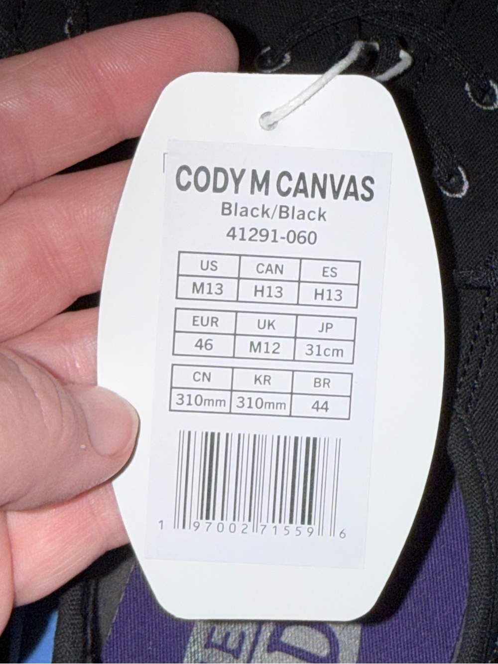 Hey Dude Cody M Canvas Shoes Mens 13 Black Casual Comfort Sneakers New - Picture 6 of 7